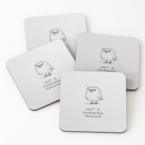Item preview, Not A Morning Person - Funny Grumpy Owl Minimal Art designed and sold by lautir.