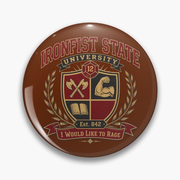 Item preview, Ironfist State University - Barbarian Varsity DND RPG Meme designed and sold by Dice_Goblin_Studio.