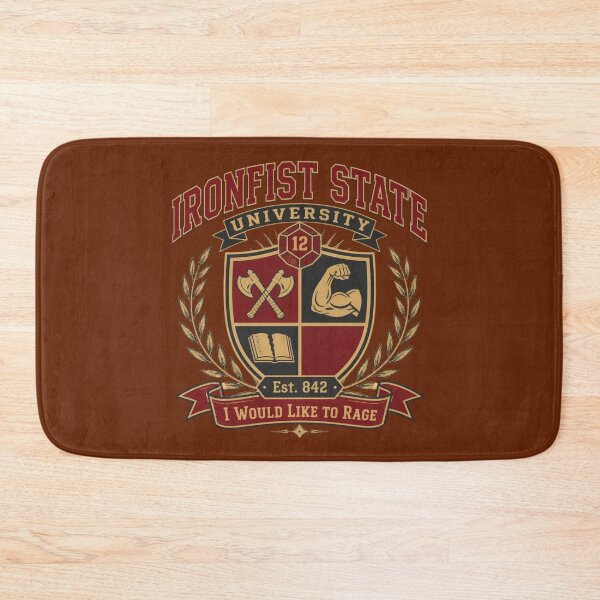 Item preview, Ironfist State University - Barbarian Varsity DND RPG Meme designed and sold by Dice_Goblin_Studio.