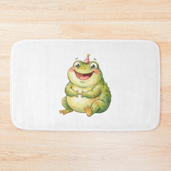 Item preview, Chubby Happy Frog Watercolor Cartoon Illustration designed and sold by StickVerse by Owais.