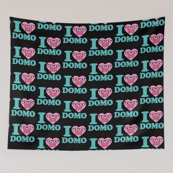 Item preview, Nerd Domo Kun Kitty "I Heart Domo" Teal Aqua Pink  designed and sold by cinlali.