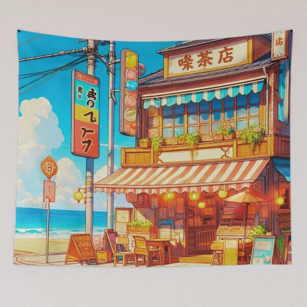 Item preview, Ocean View Coffee Shop - Lofi Anime City Pop designed and sold by ZenGrooves.