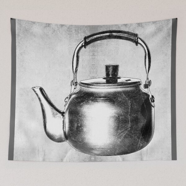 Item preview, Vintage Aluminum Stovetop Tea Kettle Worn Metal designed and sold by Ghoul Enterprises.