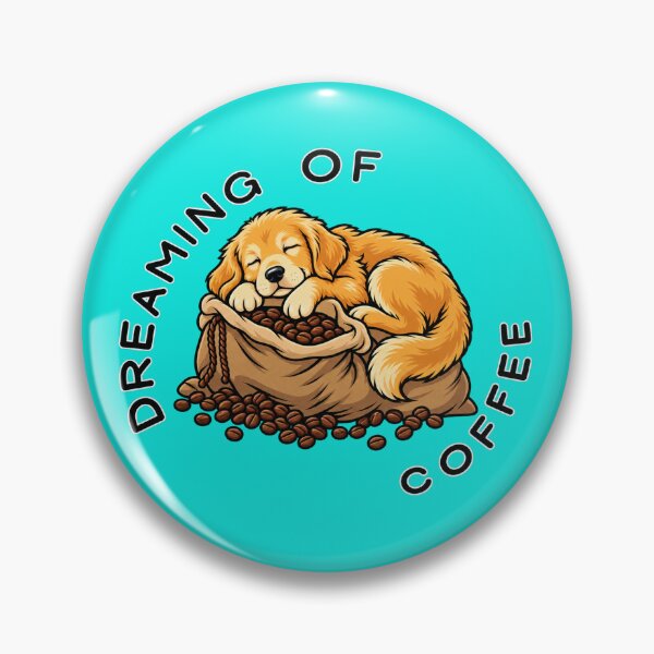 Item preview, Dreaming Of Coffee Cute Sleeping Golden Retriever Puppy On Coffee Bean Sack designed and sold by RobertArt08.