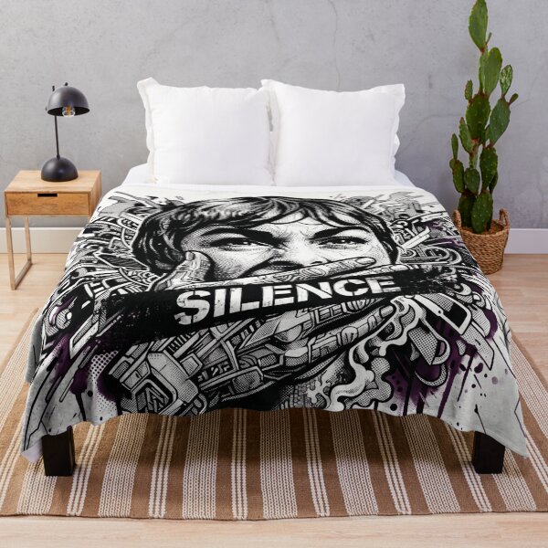 Item preview, Silence Cyberpunk Dystopian Cyborg Hand Glitch Dark Sci Fi Techwear Graphic Art designed and sold by MarCinu Art.