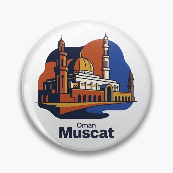 Item preview, Muscat Grand Mosque Bold Retro Graphic Travel Art designed and sold by Inkworksbyshery.