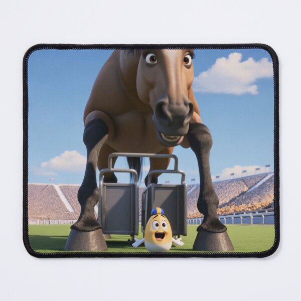 Item preview, Egg Character Racing the World's Fastest Horse - Funny Cartoon Art, Scene 1 designed and sold by HappyEggyShop.
