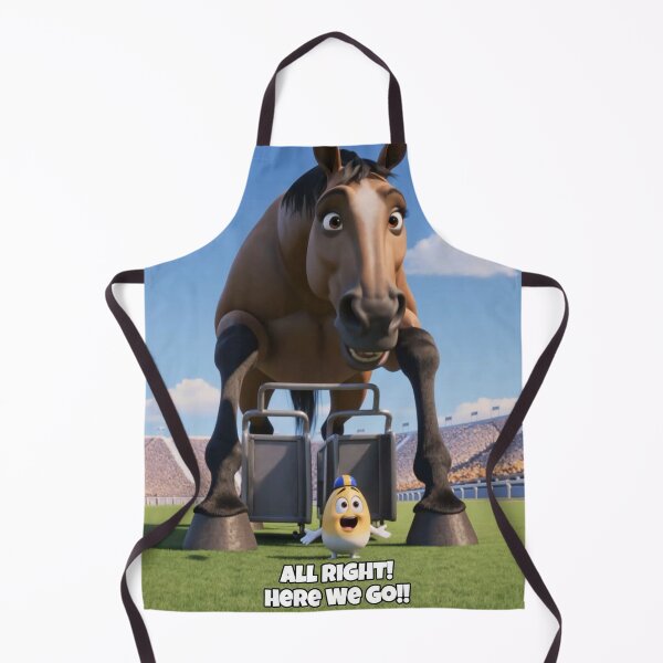 Item preview, Egg Character Racing the World's Fastest Horse - Funny Cartoon Art, Scene 1 designed and sold by HappyEggyShop.