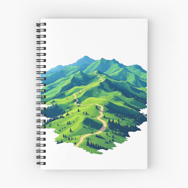 Item preview, Basque Green Mountains & Winding Path — Isometric Flat Vector Landscape Art designed and sold by DONOSTIADESIGN.