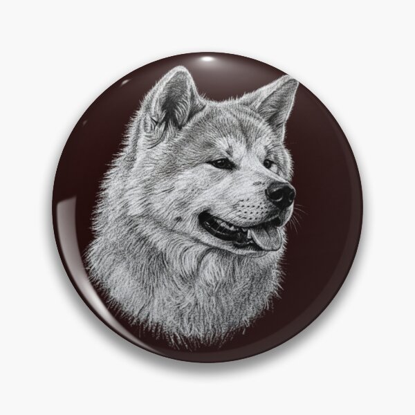 Item preview, Akita Inu Dog Breed Chalk Sketch Portrait designed and sold by Exquisite Design Studio „Paculówka”.