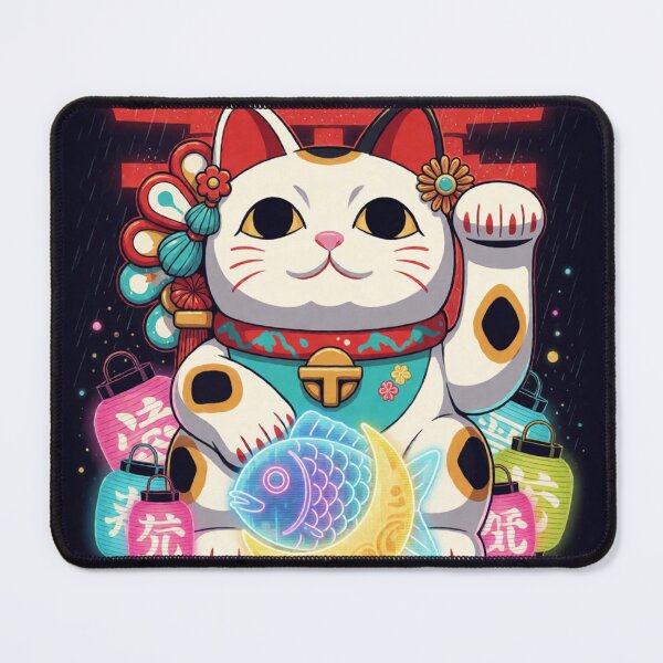 Item preview, Cyberpunk Maneki Neko Japanese Lucky Cat designed and sold by AillustriaAK.