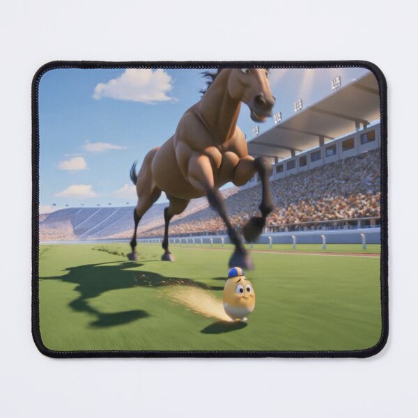Item preview, Egg Character Racing the World's Fastest Horse - Funny Cartoon Art, Scene 2 designed and sold by HappyEggyShop.