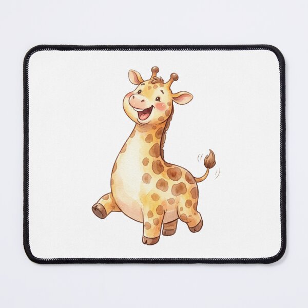 Item preview, Chubby Happy Giraffe Watercolor Cartoon Illustration designed and sold by StickVerse by Owais.