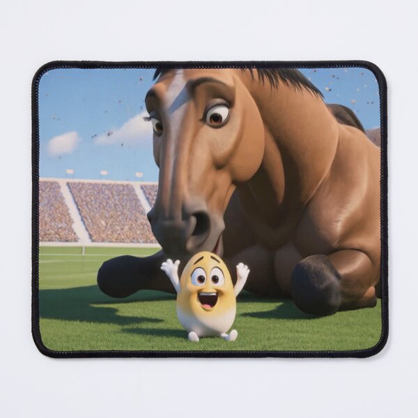 Item preview, Egg Character Racing the World's Fastest Horse - Funny Cartoon Art, Scene 3 designed and sold by HappyEggyShop.