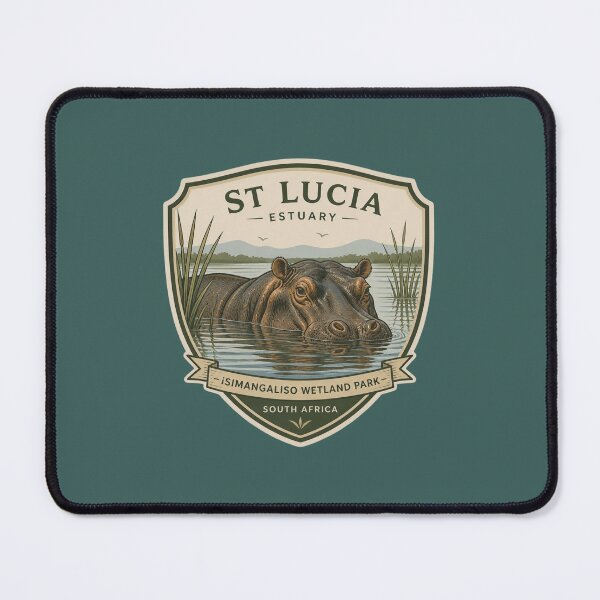 Item preview, St Lucia Hippo Badge – iSimangaliso Wetland Park Wildlife Emblem designed and sold by The Digital Compass.