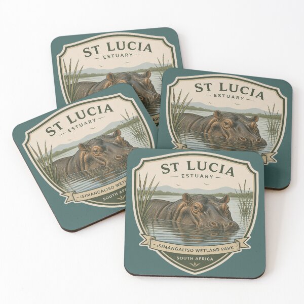 Item preview, St Lucia Hippo Badge – iSimangaliso Wetland Park Wildlife Emblem designed and sold by The Digital Compass.