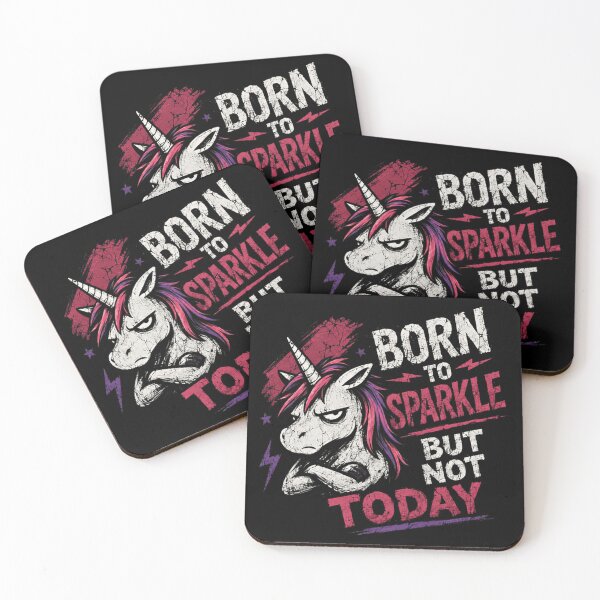 Item preview, Born To Sparkle But Not Today Grumpy Unicorn Sarcastic Mood designed and sold by RetroMini2026.