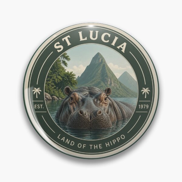 Item preview, St Lucia Hippo Badge – iSimangaliso Wetland Park Wildlife Emblem designed and sold by The Digital Compass.