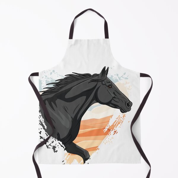 Item preview, A black Abaga horse in front of a heart, and a desert designed and sold by Cheval-de-coeur.