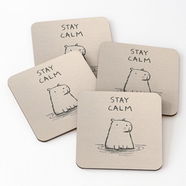 Item preview, Stay Calm - Cute Capybara Spa Minimalist Line Art designed and sold by lautir.