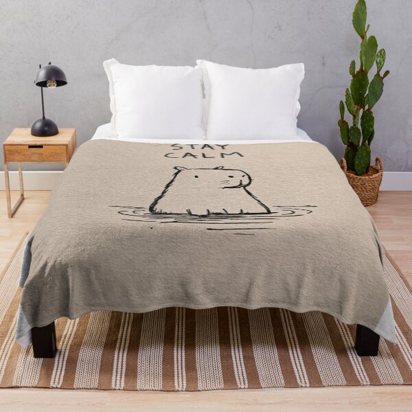 Item preview, Stay Calm - Cute Capybara Spa Minimalist Line Art designed and sold by lautir.