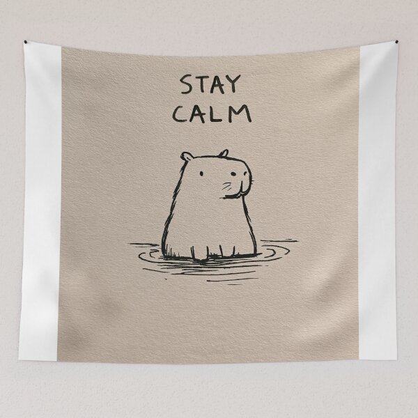Item preview, Stay Calm - Cute Capybara Spa Minimalist Line Art designed and sold by lautir.