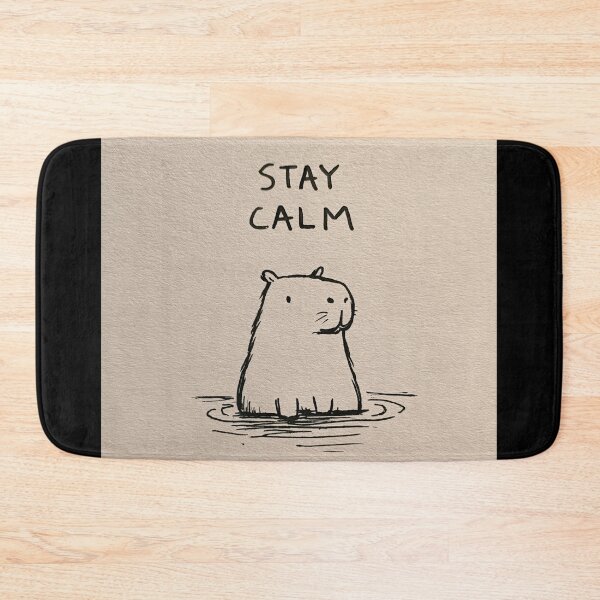 Item preview, Stay Calm - Cute Capybara Spa Minimalist Line Art designed and sold by lautir.