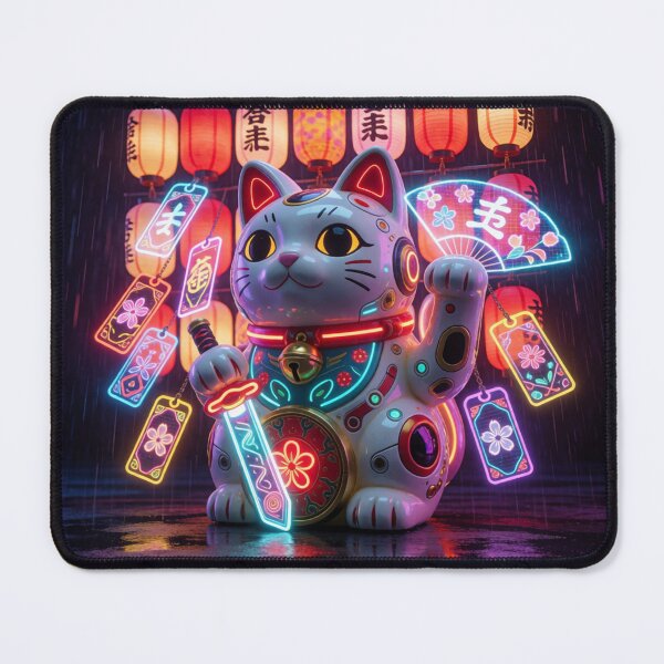 Item preview, Cyberpunk Maneki Neko Japanese Lucky Cat designed and sold by AillustriaAK.