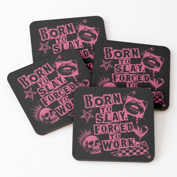 Item preview, Born To Slay Forced To Work Punk Goth Anti Work Rebel Slogan designed and sold by RetroMini2026.