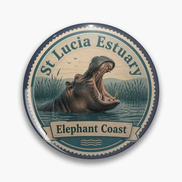 Item preview, St Lucia Estuary Travel Badge –  Hippo designed and sold by The Digital Compass.