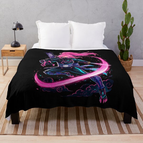 Item preview, Neon Pink Kunoichi Warrior - Cyberpunk Ninja Anime Art designed and sold by Raloel Art.