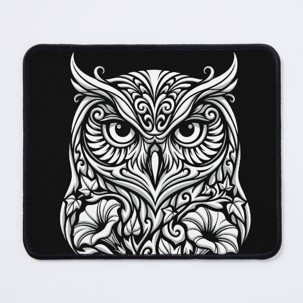 Item preview, Elegant Botanical Owl Vector Stencil Art designed and sold by ZUMERI.
