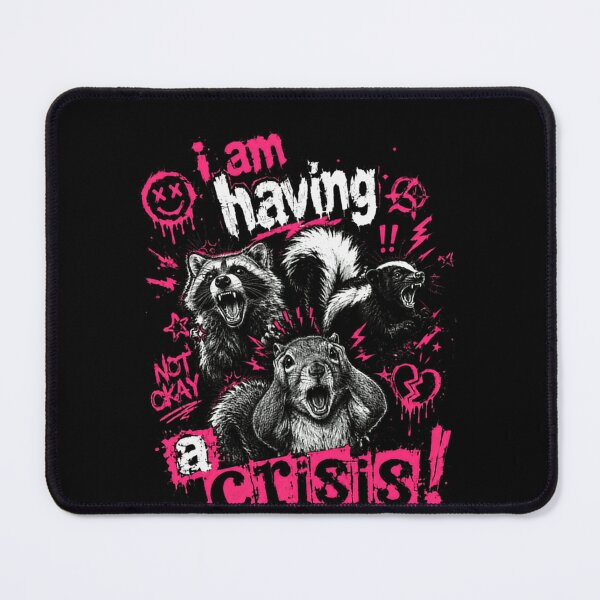 Item preview, I Am Having A Crisis! Raccoon Skunk Squirrel Anxiety Stress designed and sold by RetroMini2026.