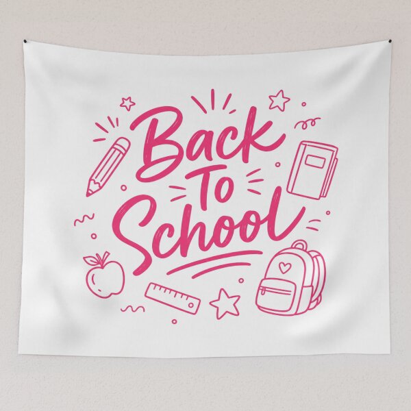 Item preview, Back To School Cute Pink Line Art designed and sold by Vision Crafted.