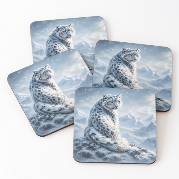 Item preview, Snow Leopard Walking Toward Camera | Snow Leopard Art | Winter Wildlife Fantasy | AI Snow Leopard Painting | Snow Leopard Wall Art designed and sold by ManJiangHong.