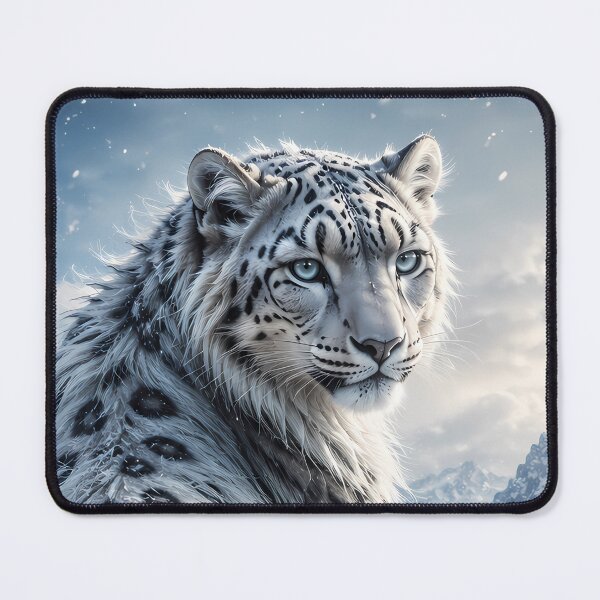Item preview, Snow Leopard Walking Toward Camera | Snow Leopard Art | Winter Wildlife Fantasy | AI Snow Leopard Painting | Snow Leopard Wall Art designed and sold by ManJiangHong.