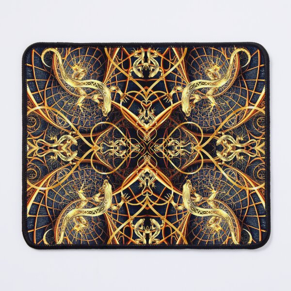 Item preview, Golden Heart Lizard Mandala Fractal designed and sold by chantalittah.
