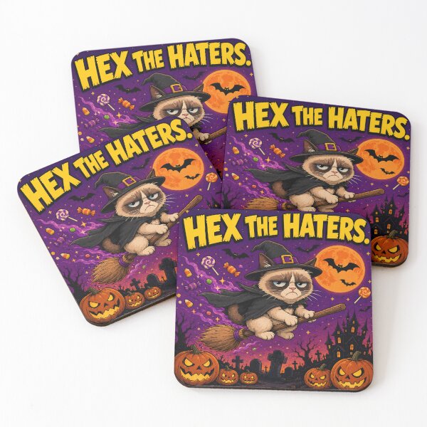 Item preview, Grumpy Cat Halloween Meme: Hex the Haters designed and sold by shopevermint.