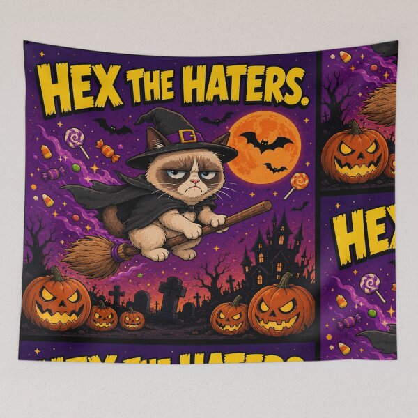 Item preview, Grumpy Cat Halloween Meme: Hex the Haters designed and sold by shopevermint.