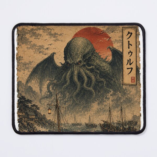 Item preview, Cthulhu Japanese Ukiyo-e Cosmic Horror Art designed and sold by LateNightInn.