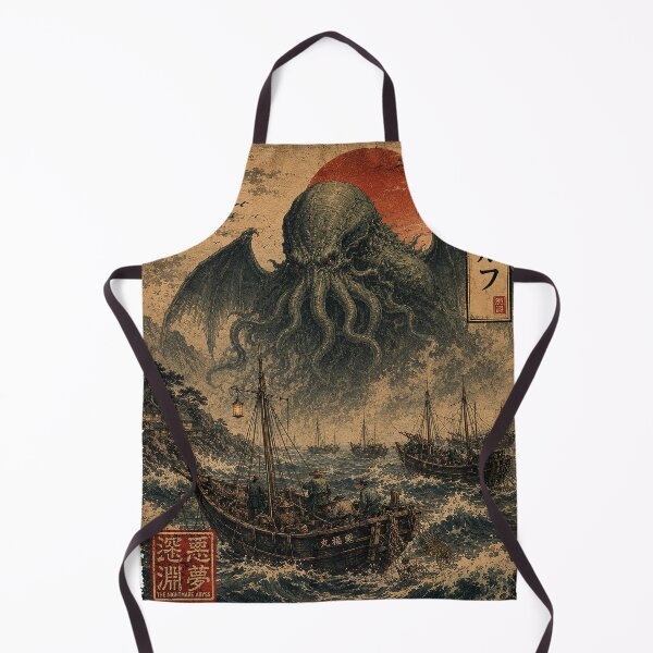Item preview, Cthulhu Japanese Ukiyo-e Cosmic Horror Art designed and sold by LateNightInn.