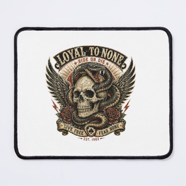 Item preview, Loyal To None Biker Skull Viper designed and sold by Nanthika.