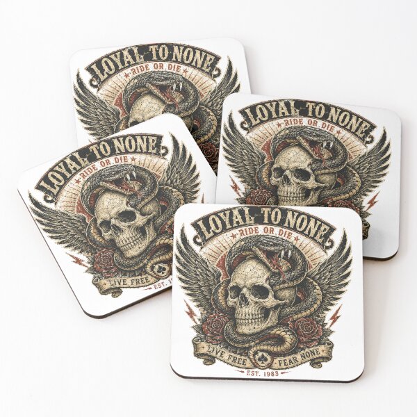 Item preview, Loyal To None Biker Skull Viper designed and sold by Nanthika.