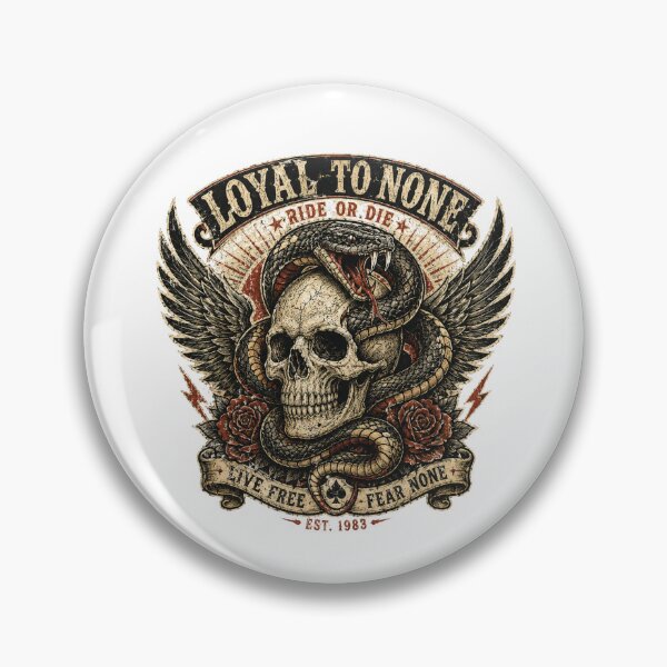 Item preview, Loyal To None Biker Skull Viper designed and sold by Nanthika.