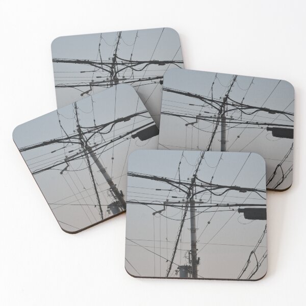 Item preview, Silhouette of Overlapping Japanese Power Wires designed and sold by MiraNadaPrints.