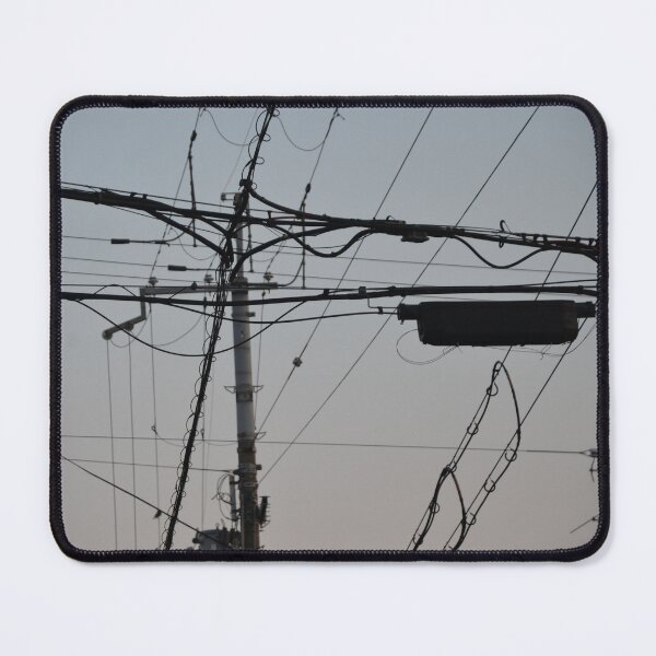 Item preview, Silhouette of Overlapping Japanese Power Wires designed and sold by MiraNadaPrints.