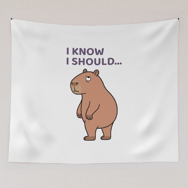 Item preview, I Know I Should... Procrastination Capybara. Relatable Lazy Mood designed and sold by Sir Capy B.