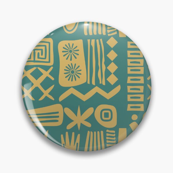 Item preview, Abstract Tribal Boho Organic Shapes Seamless Pattern Mustard and Teal designed and sold by Itaya Art.