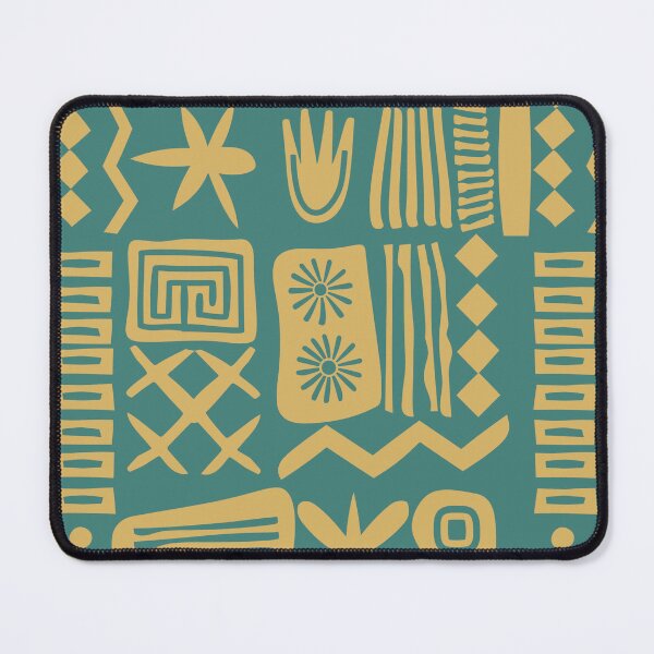 Item preview, Abstract Tribal Boho Organic Shapes Seamless Pattern Mustard and Teal designed and sold by Itaya Art.