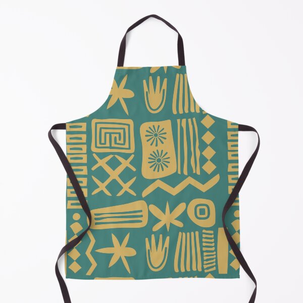 Item preview, Abstract Tribal Boho Organic Shapes Seamless Pattern Mustard and Teal designed and sold by Itaya Art.